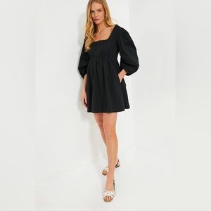 Tuckernuck Black Puff Sleeve Mini Dress